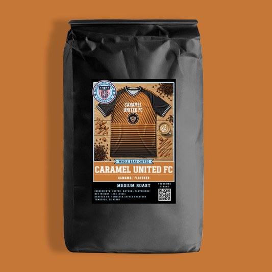 CARAMEL UNITED FC - FLAVORED COFFEE - 12 OZ. & 2 LB.