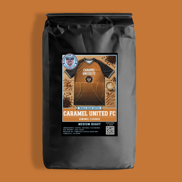 CARAMEL UNITED FC - FLAVORED COFFEE - 12 OZ. & 2 LB.