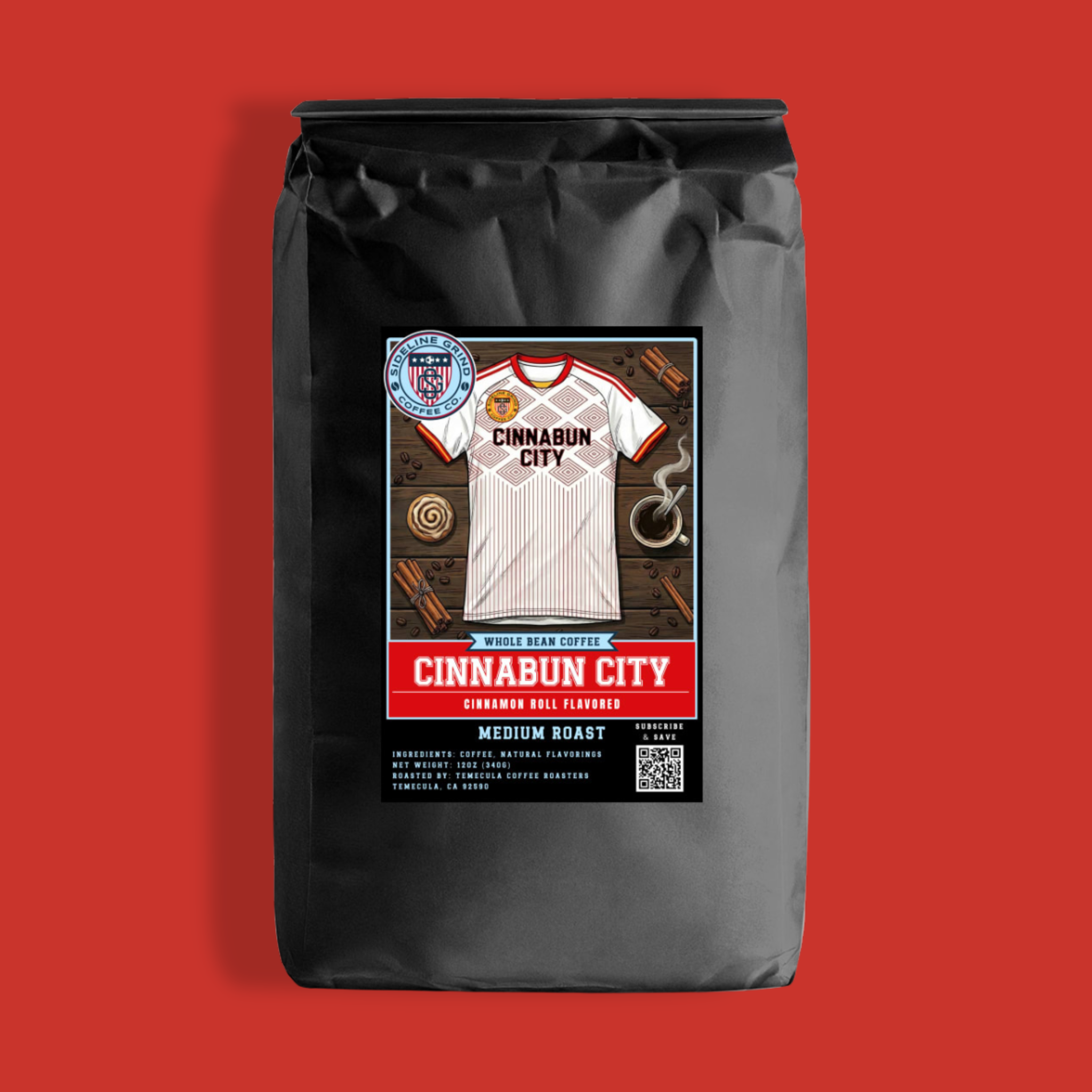 CINNABUN CITY - FLAVORED COFFEE - 12 OZ. & 2 LB.