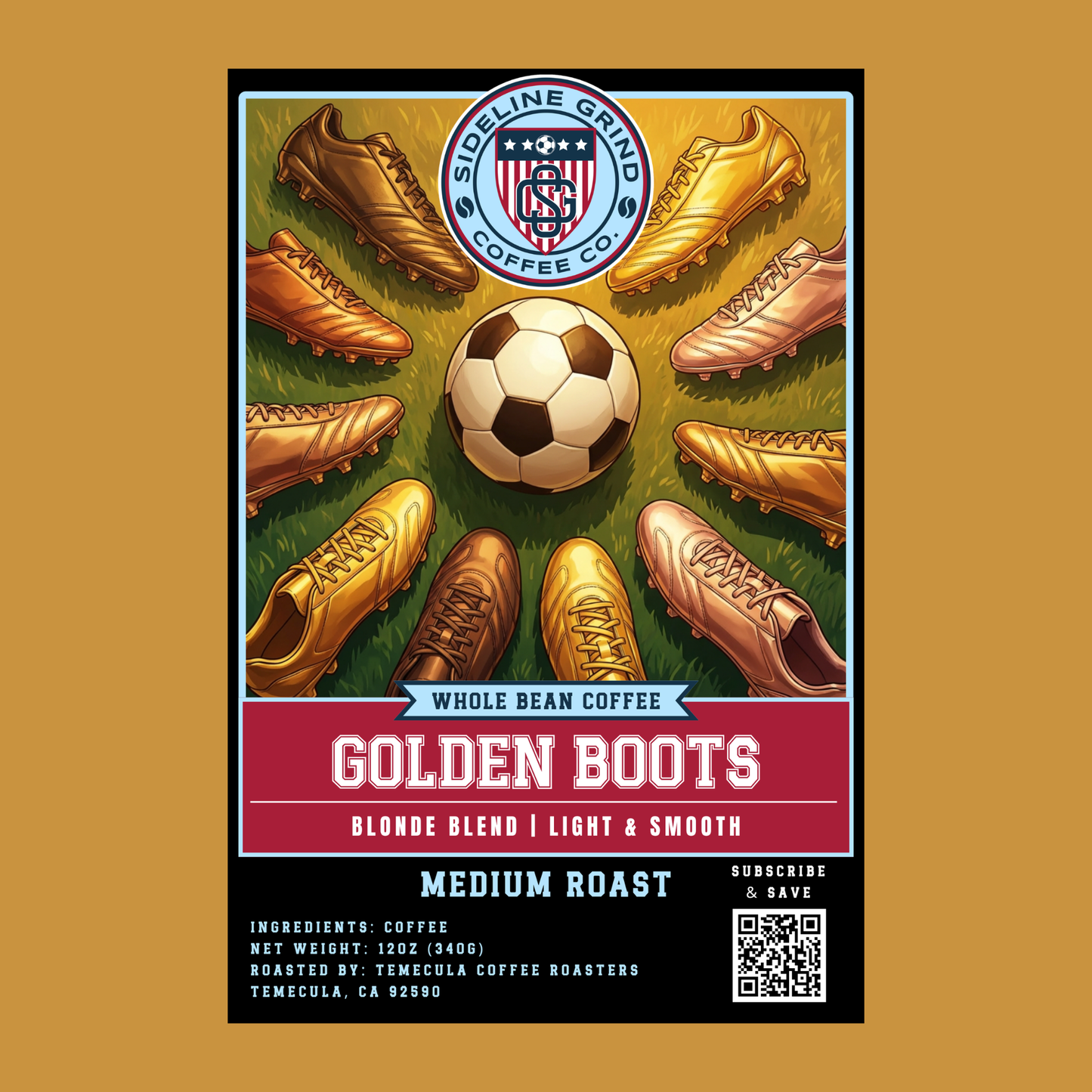 GOLDEN BOOTS - COFFEE BLEND - 12 OZ. & 2 LB.