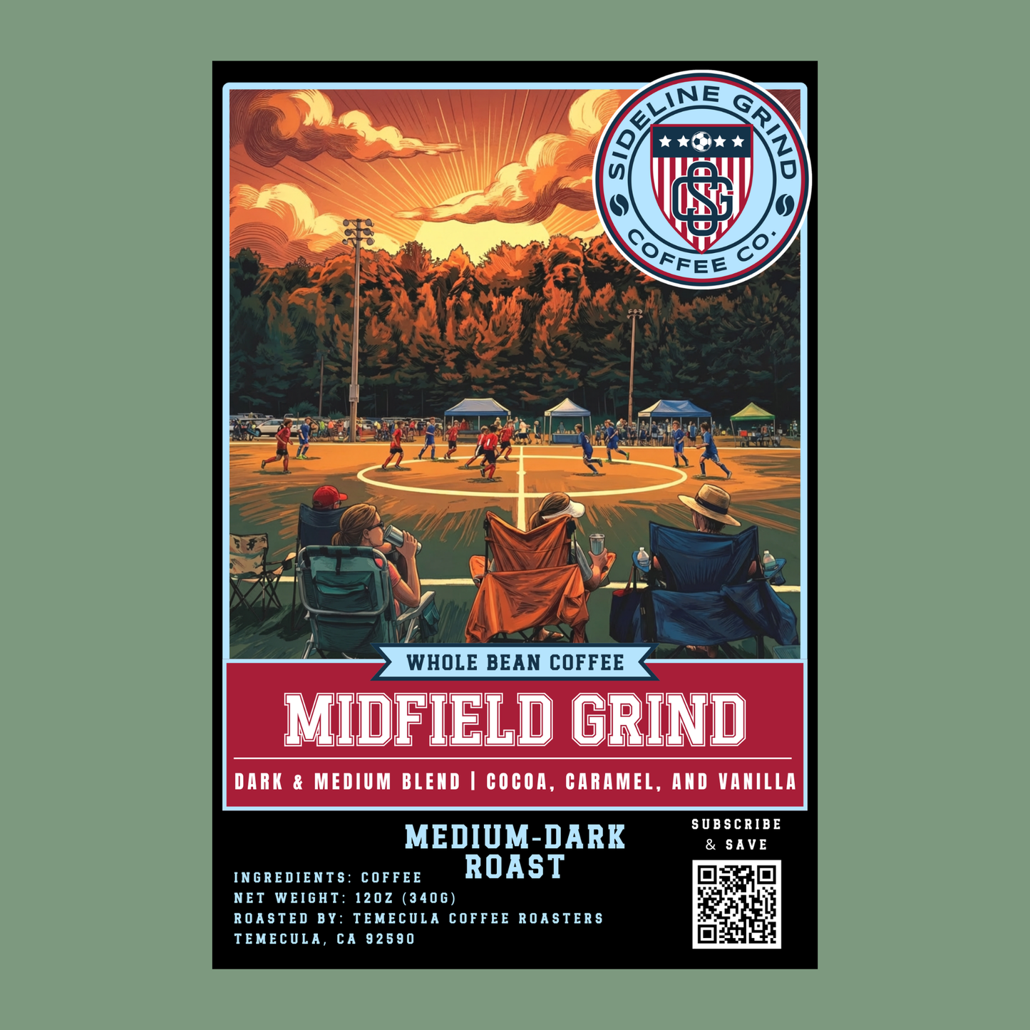 MIDFIELD GRIND - COFFEE BLEND - 12 OZ. & 2 LB.
